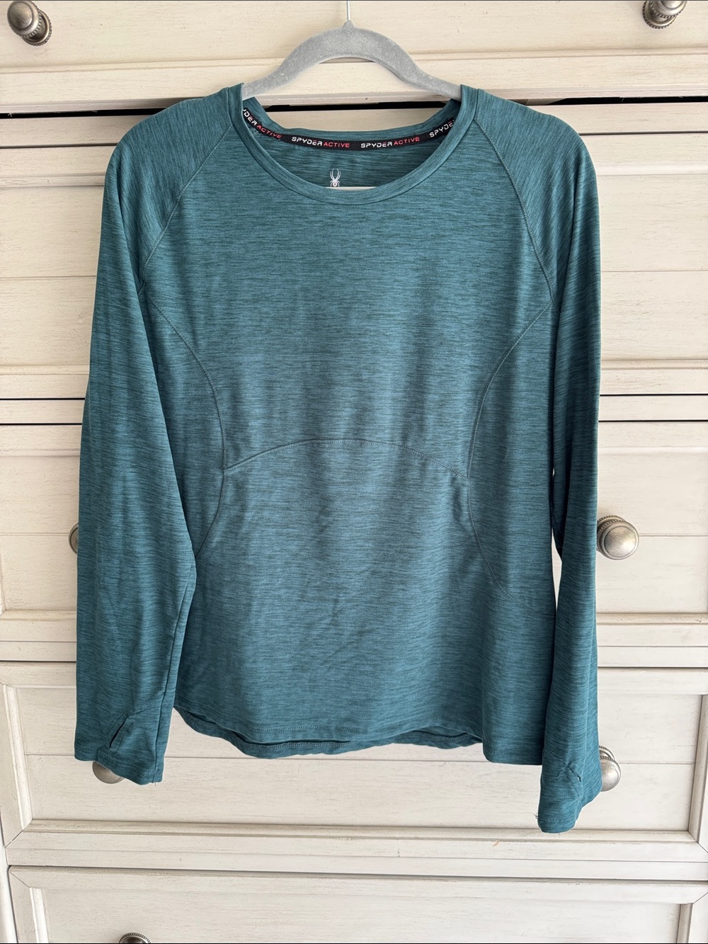 Spyder Women's Long-Sleeve Performance Tee in Teal SZ XL
